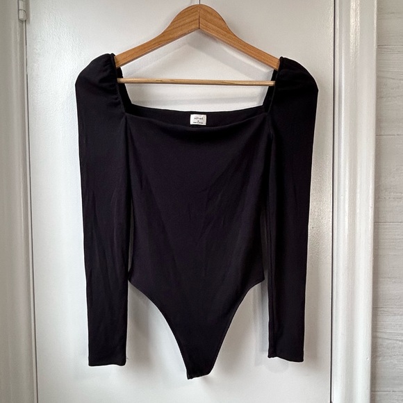 Wilfred Fortune Square Neck Puffed Sleeve Bodysuit Black - Picture 6 of 11